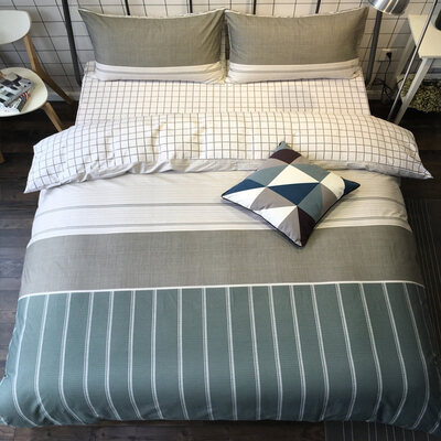 

Jiuzhou deer kit home textile cotton bedding twill print four-piece bed linen quilt cover life 1518 m bed 200230cm