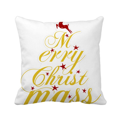 

Christmas Deer Art Word Festival Square Throw Pillow Insert Cushion Cover Home Sofa Decor Gift