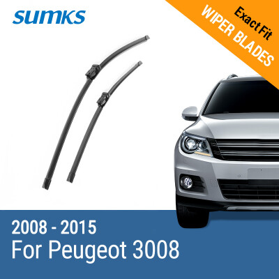 

SUMKS Wiper Blades for Peugeot 3008 32"& 28" Fit push button Arms 2008 2009 2010 2011 2012 2013 2014 2015