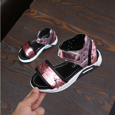 

Fashion Sequin Girls Sandals Summer Kids Shoes 2018 Summer Bright Glitter Children Shoes Girls Casual Boys Sandals Green Pink