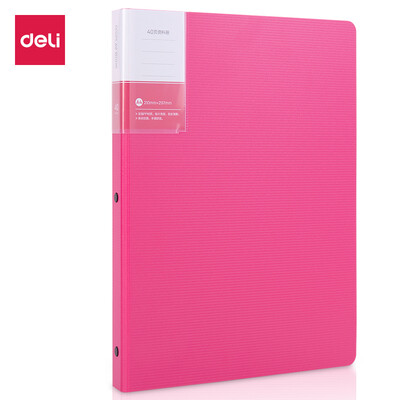 

Deli deli color A4 information book file folder file management 5152-40 page red