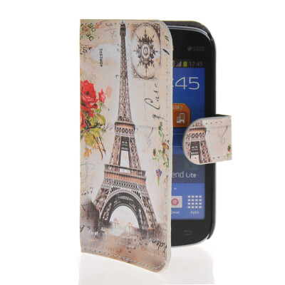 

MOONCASE Scenic Design Leather Side Flip Slot Pouch Stand Shell Back ЧЕХОЛ ДЛЯ Samsung Galaxy Trend Lite S7390 S7392