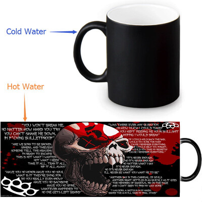 

Пять Finger Death Punch 350ml / 12oz Heat Reveal Mug Color Change Чашка кофе Чувствительные морфинг-кружки Волшебная чашка для чайных чашек