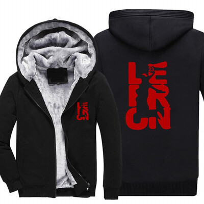 

New USA SIZE Men Winter Autumn Hoodies LEBRON pattern Fleece Coat Baseball Uniform Sportswear Jacket wool