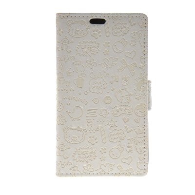 

MOONCASE Cute Little Witch Leather Side Flip Wallet Card Holder Stand Pouch Case Cover for Sony Xperia E4 White