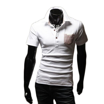 

Zogaa New Mens POLO Shirt Matching Color Short Sleeve