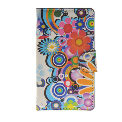 

MOONCASE Flower style Leather Side Flip Wallet Card Slot Stand Pouch ЧЕХОЛ ДЛЯ Microsoft Lumia 435