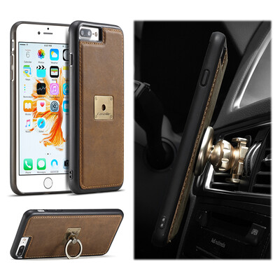

Iphone 78X Luxury Leather Commerce Multi-function Vehicular ring Protection Cover Phone case
