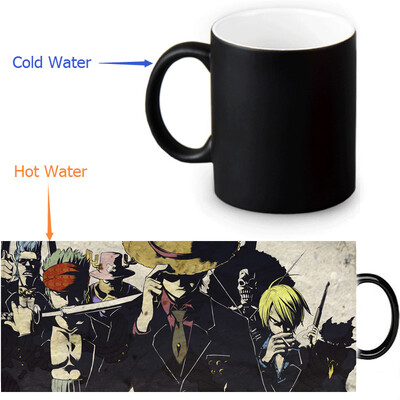 

One Piece Zoro 350ml / 12oz Heat Reveal Mug Color Change Чашка кофе Чувствительные морфинговые кружки Волшебная чашка для чайных чашек
