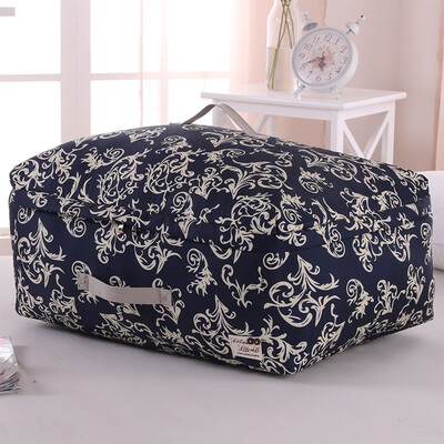 

Western SIVIN mirror flower blue  storage bag quilt dust bag moving bag clothing sorting bag toy storage washable three-layer thickening