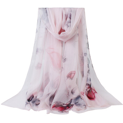 

STORY Of SHANGHAI Silk Scarf Ladies FallWinter Casual Shawl Scarf Romantic Flower Sea