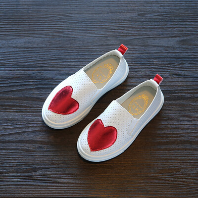 

Kids Shoes Boys Girls PU Leather love Shoes Cut-outs Hollow Out Flat Children Slip on Shoes Girls Boys Sneaker Girls Trainers