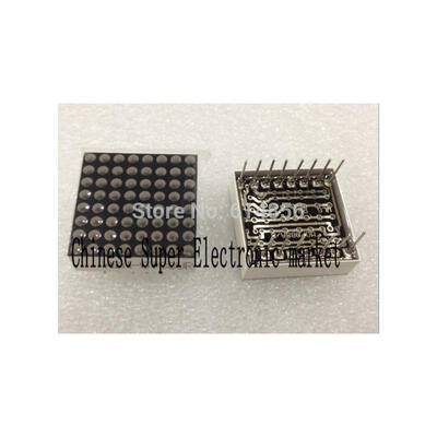 

LED Display 8x8 Dot Matrix Common Anode Red 19mm 20mmx20mm or Common Cathode 4 Pcs