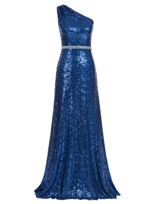 

CAZDZY One Shoulder Sequins A Line Evening Dress