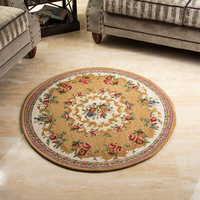 

Jingdong Supermarket] and Run House (HORUN) bedroom living room round mats computer chair feet pad Heaths beige 90 * 90cm