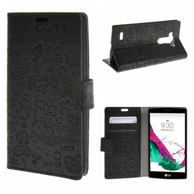 

MOONCASE LG G4 Beat G4S ЧЕХОЛ ДЛЯ Leather Flip Wallet Card Slot Bracket Back Black