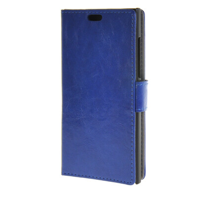 

MOONCASE Leather Wallet Card Slot Bracket Back Case Cover for BlackBerry Leap Dark blue