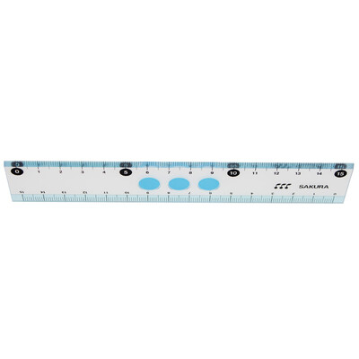 

Cherry Sakura 15CM ruler blue student ruler plastic ruler drawing line straight ruler primary school student stationery series Japanese import