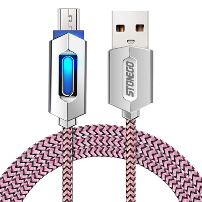 

USB3.1 Nylon Braided Lights LED Micro USB Cable Android Sync Data Cable Fast Charging Cables Phone Upgrades Accessories - PINK