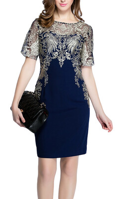 

Bigood Women Ladies Mesh Embroider Lace Bodycon Mini Dress Party Skirt
