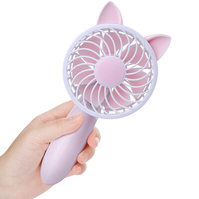 

ESCASE handheld small fan hand holding mini portable desktop phone holder USB charging line student dormitory electric silent fan HFI8 lucky powder