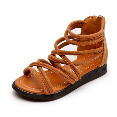 

2018 New Fashion Children Shoes Leather Girl Sandals Flats Beach Sandals Ship On Princess Shoes Kids Flat Sandals Baby Shoes