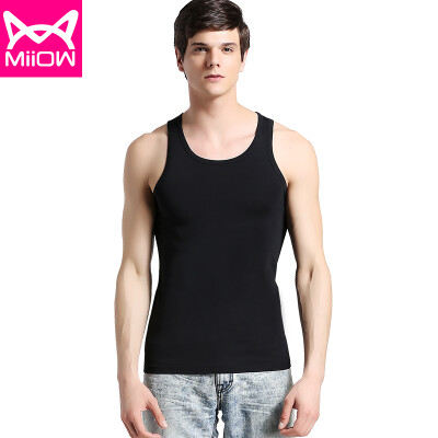 

Cat Man MiiOW vest Mens vest Summer Sports Comfortable Tops Half Sleeve Slim Sleeveless Shirt T-shirt Thin Four Colors Optional Pure Black XXXL