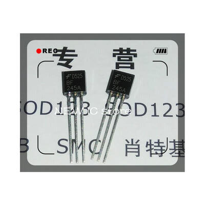 

50pcslot 100 NEW ORIGINAL BF245 BF245A JFET N-Channel 30V 25mA 300mW TO-92 Free Shipping