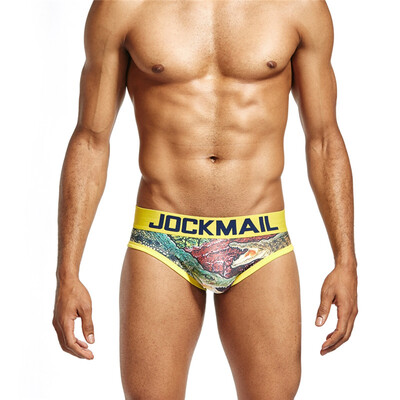 

JOCKMAIL Mens Underwear Low-Waist Print Mens Briefs Croc Pattern