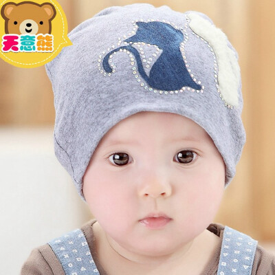 

Buebos Ninos 2015 New Autumn Winter Warm Baby Beanie Cap Soft Crochet Knit Couple of Cats Patten Hat Infant Newborn Children Toddler Cap Christmas Gift