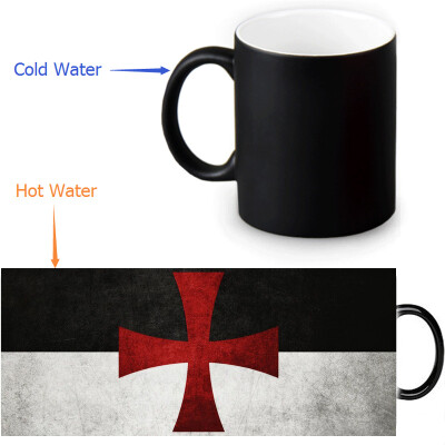 

The Knights Templar 350ml12oz Heat Reveal Mug Color Change Coffee Cup Sensitive Morphing Mugs Magic Mug Milk Tea Cups