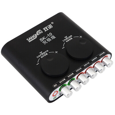 

Double Connaught SK-10 Professional External Sound Card USB Sound Card Notebook Desktop Condenser Wheat Sound Card Chaired Mai Computer K-free Drive Black