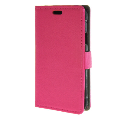 

MOONCASE Litch Skin Leather Flip Wallet Card Slot Stand Back Case Cover for Samsung Galaxy Xcover 3 G388F Hot pink