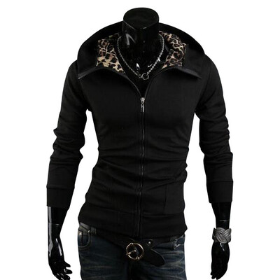 

Zogaa Mens Hoodie Leopard Print Hooded Fashion