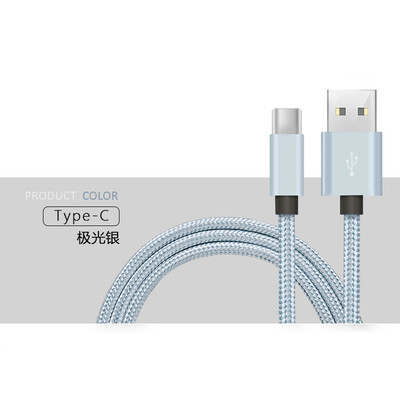 

Кабель USB типа C Быстрый USB-кабель для зарядки USB2.0 Кабель для Huawei Xiaomi с нейлоновой оплеткой 1M
