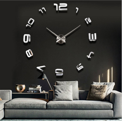 

Wall ClockModern Frameless DIY Wall Clock Large 3D Wall Watch Non Ticking for Living Room Bedroom Kitchen
