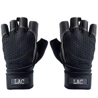 

LAC fitness gloves equipment training wear-resistant non-slip sports gloves riding gloves extended wrist black XL code