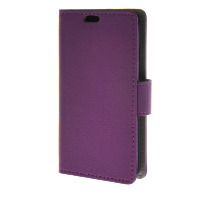 

MOONCASE Simple Leather Flip Wallet Case Card Slot Stand Back Cover for Huawei Ascend Y360 Purple