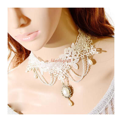 

Pure Wedding European Royal Style Elgent White Lace Collar Necklace For Girls Femal Pendant Necklace Women Jewelry