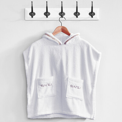 

Sanli long-staple cotton children&39s hooded bath towel type A soft absorbent wearable cloak cloak 460 g cotton beach towel bathrobe head yukata white