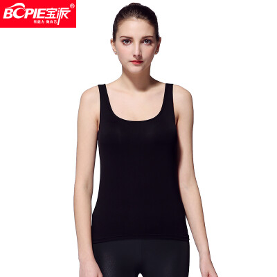 

Baopai BOPIE camisole female integrated with chest pad without steel ring BRA vest female wearing outer sports bottoming shirt black - regular