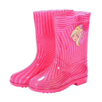 

Barbie childrens rain boots girls cartoon non-slip rain boots kids rubber shoes water shoes BX-005 pink 29 yards