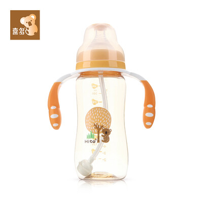 

Hito HITO ppsu wide caliber bottle resistant to fall newborn baby anti-flatulence with hand straw bottle 330ml orange CDH10910J