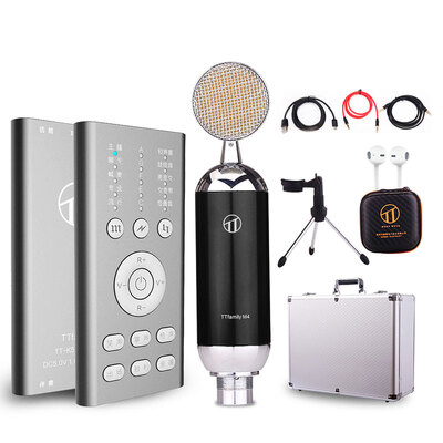 

Package EditionTTFAMILY TT-K5-4 mobile phone sound card microphone suit shouting Mai Kung-Mai quick hand pepper speaker sound card Andrews Apple titanium silver gray black