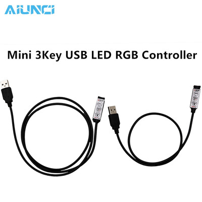 

DC5 В USB LED контроллер rgb мини 3key 4PIN пульт дистанционного управления для 5050 5 В RGB Светодиодные ленты свет