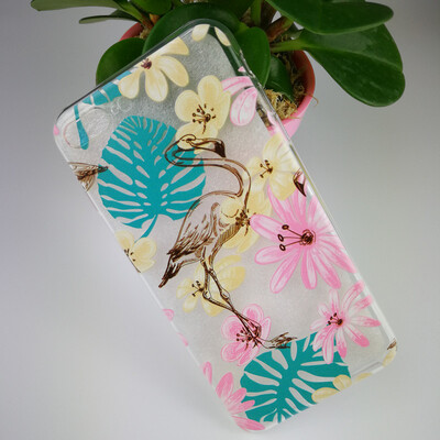 

Protect Phone Case for iPhone 6 6S 7 7plus 8 8plus Flower Flamingos Design Case for iPhone X