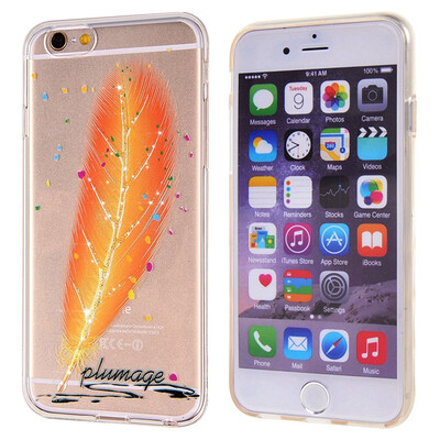 

MOOCASE Multicolored Shining Plumage Pattern Premium Transparent TPU Case Cover For iPhone 6 4.7''/iPhone 6 Plus 5.5