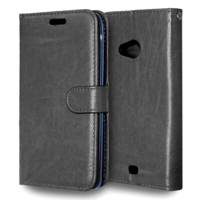 

MOONCASE Magnetic Button Folio Flip Leather Wallet Card Slot and Foldable Stand Feature Pouch Case Cover for Nokia Lumia 625