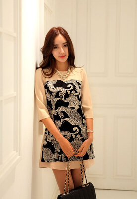 

Women Dress Europe Style Vintage Style Print Dress