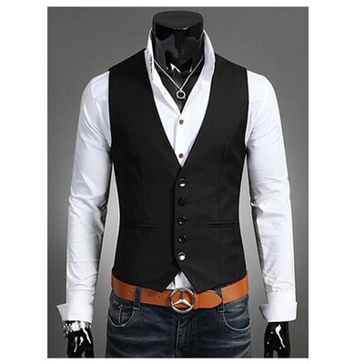 

2018 New Fashion Spring And Autumn Men Tide Korean Slim Plus gentleman Vest Mens Jacket Suit Vest For Men M-5XL Suit Accessories